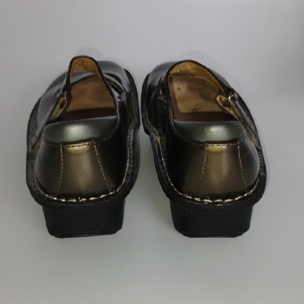 Alegria By PG Lite Metallic Mary Jane Shoes Moccasin Stitching  Slip-On 37 - Picture 6 of 11